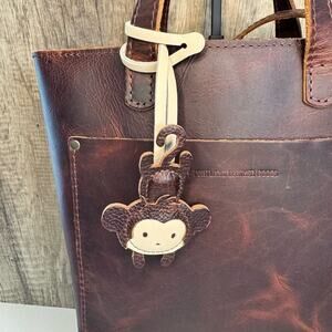 COLDBREW Portland Leather Keychain Monkey Purse Charm FAST SHIP Bag Charm